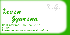 kevin gyurina business card